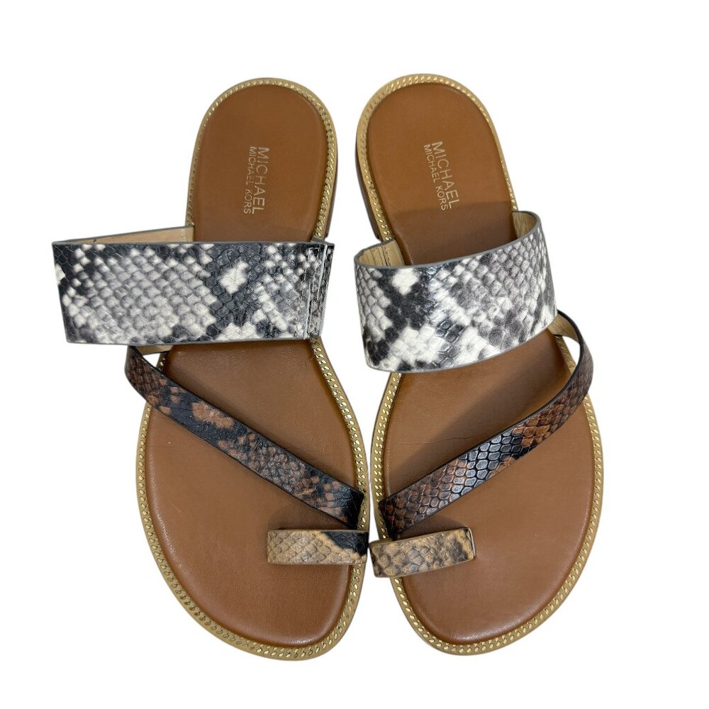 Michael Kors Pratt Two-Tone Python Embossed Leath… - image 1